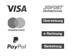 Bezahl Icons: Visa Mastercard...